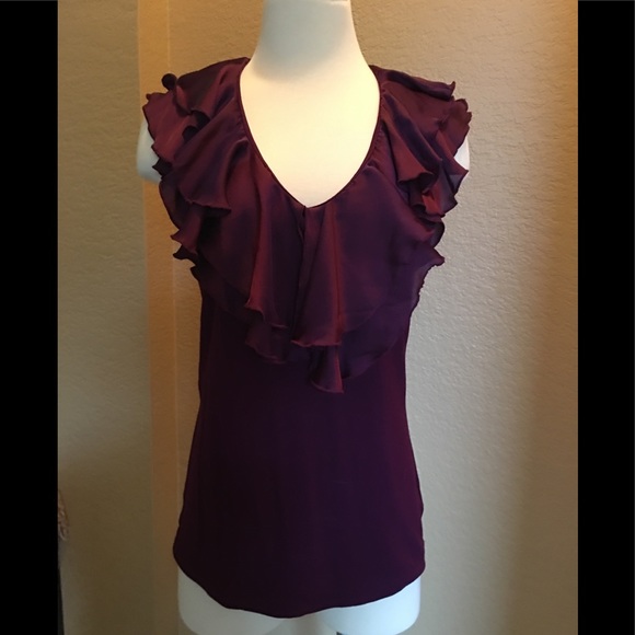 Ralph Lauren Sleeveless Double Ruffle Top - Picture 1 of 4